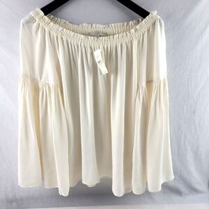 NWT Loft off white off the shoulder wide sleeve peasant blouse Size XL